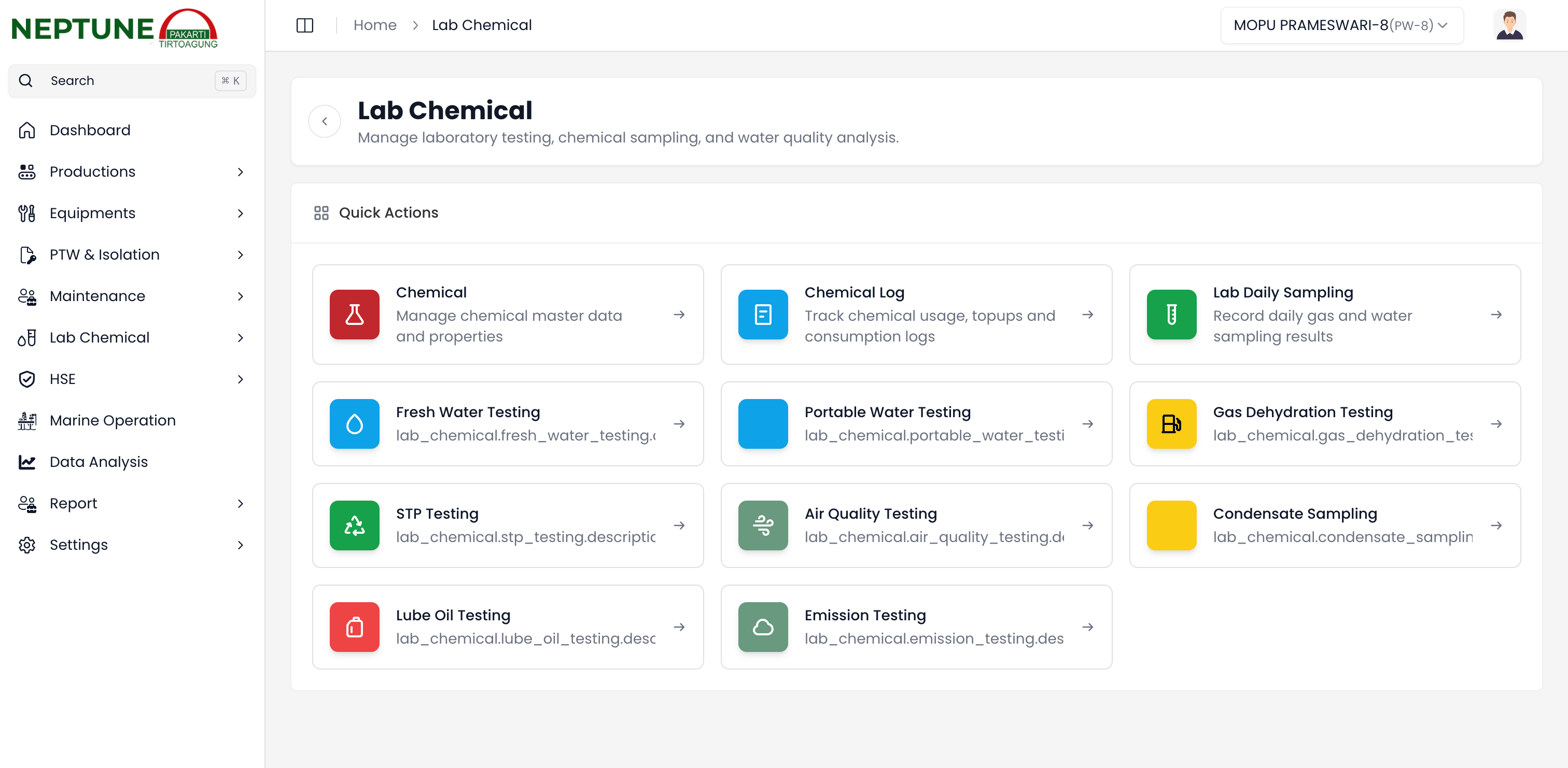 Dasbor Inventaris Lab dan Kimia