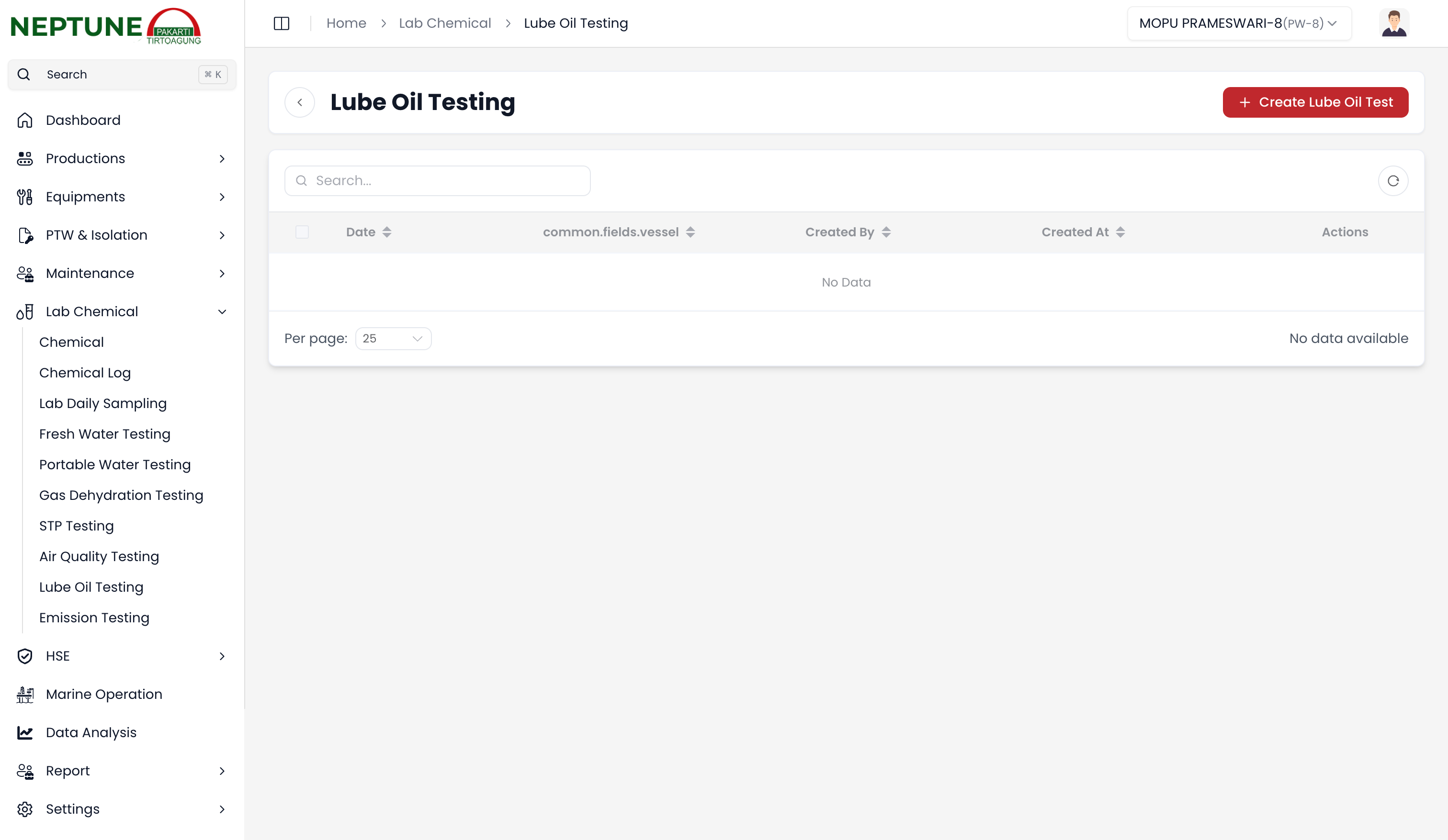 Log Data Uji Petik Kualitas Pelumas Presisi Mesin