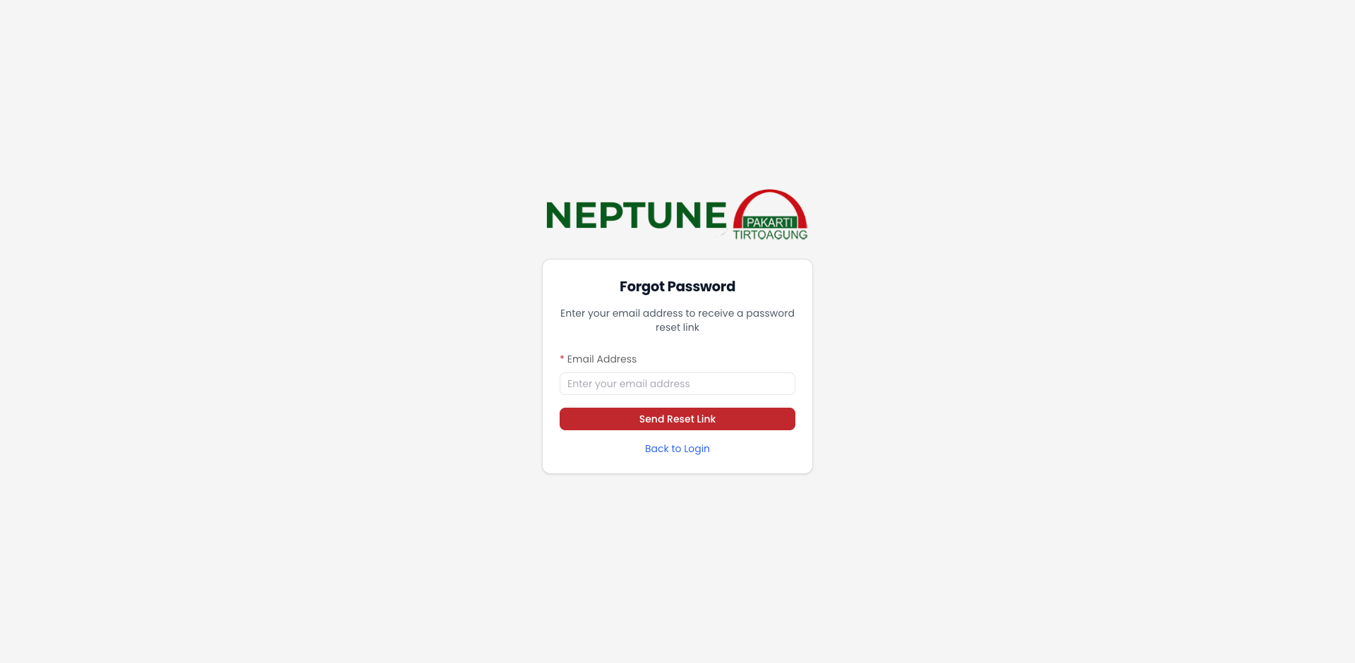 Halaman Lupa Password