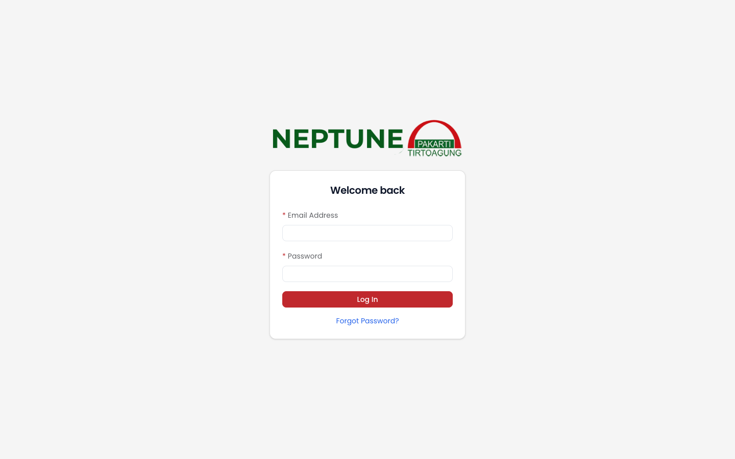 Halaman Login Aplikasi