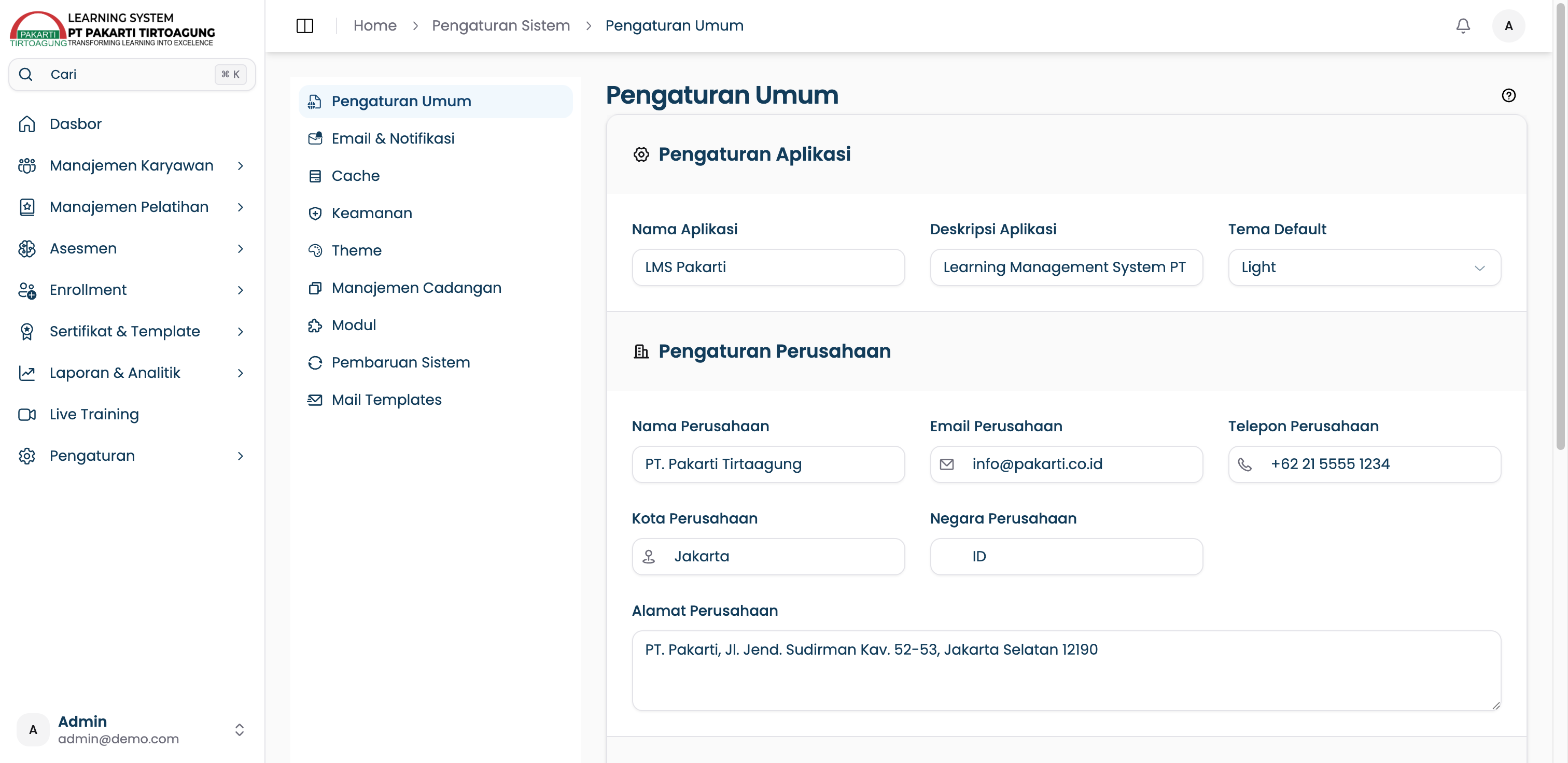 Pengaturan Umum