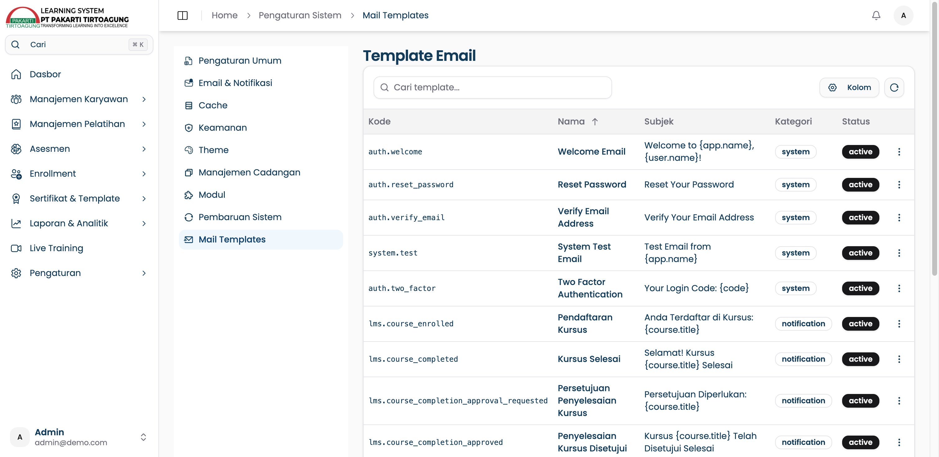 Mail Templates